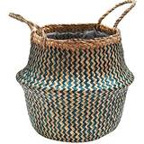 Turquoise Baskets Ivyline Seagrass, Chevron Basket