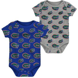 Viscose Children's Clothing Outerstuff Florida Gator Double Up Bodysuit Set 2-pack - Royal/Heather Gray