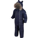 Hood with fur Overalls Regatta Kid's Panya Fleece Lined Snowsuit - Navy