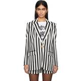 Moschino Outerwear Moschino Black & White Striped Blazer A1555 Fantasy Black IT