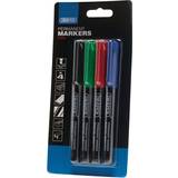 Draper Marker Pens, Multicoloured Pack of 4