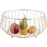 Present Time Iron Gold Plated Linea Fruit Basket