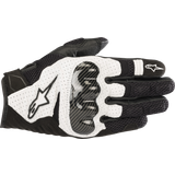 Leather Motorcycle Gloves Alpinestars SMX-1 Air V2 Black/White Man
