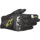 Leather Motorcycle Gloves Alpinestars SMX-1 Air V2 Black/Yellow Fluorescent Man