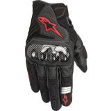 Leather Motorcycle Gloves Alpinestars SMX-1 Air V2 Black/Red Fluorescent Man