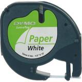 Labeling Tapes Dymo LetraTag Paper Black Text on White 12mmx4m