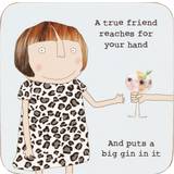 Coasters on sale Rosie Made A Thing Funny True Friend Gin Cork Backed Coaster