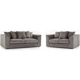 Sofas Furniture 786 Premium Porto Jumbo Grey Sofa 185cm 2pcs 3 Seater