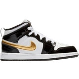Nike Air Jordan 1 Mid SE PS - Black/White/Metallic Gold