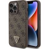 Leather / Synthetic Cases Guess 4G Triangle Strass Case for iPhone 15 Pro Max