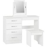 Wood Dressing Tables SECONIQUE Nevada White Gloss Dressing Table 40.5x100cm 2pcs