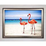 17 Stories Flamingo Matte Black Framed Art 29.7x42cm
