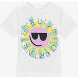 Organic Cotton Tops Stella McCartney Kids Girls White Sun Graphic T-Shirt
