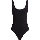 Moncler Swimsuits Moncler Black Zip-Up One-Piece Swimsuit 999 Black