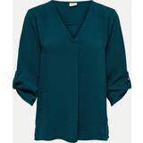 Blue Blouses Only Solid Colored 3/4 Sleeved Top