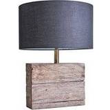 ValueLights Natural Rustic Black Table Lamp 47cm