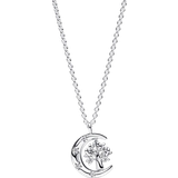 Pandora Necklaces Pandora Moon & Spinning Tree of Life Pendant Necklace - Silver/Transparent