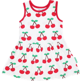 Toby Tiger Organic Cherry Print Summer Dress - Cherry Print/Red Trim