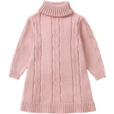 Polyamide Dresses Children's Clothing Shein Baby Girl Turtleneck Cable Knit Sweater Dress