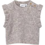 Buttons Knitted Vests Children's Clothing Name It Sollar Strik Pullover - Peyote Melange (13222995)