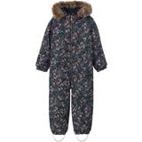Girls Snowsuits Name It Snow10 Suit with Melody Flower - Dark Sapphire (13223023)