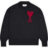 Knitted Sweaters - Men Jumpers AMI De Coeur Logo Sweater - Black/Red