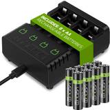 Chargers Batteries & Chargers Venom Charging Station + 8 Rechargeable AA Batteries 2100mAh