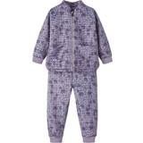 Zipper Winter Sets Children's Clothing Name It Moon03 Flower World Quilt Set - Lavender Grey (13216467)
