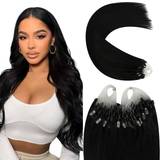 YoungSee Micro Ring Human Hair Extensions Black 16 inch
