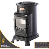 Patio Heaters & Accessories Provence 3kW Matt Black Deluxe Portable Gas Heater with Thermostat