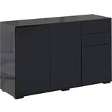 Cabinets Homcom Push-Open Black Sideboard 117x74cm