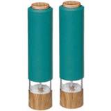 Turquoise Spice Mills Dunelm of 2 Electronic & Teal Green Pepper Mill, Salt Mill
