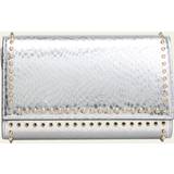 Clutches Christian Louboutin Womens Silver Paloma Snake-embossed Leather Clutch bag 1 Size