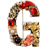 Transparent Brooches Tianci Initial Brooch - Gold/Multicolour