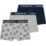 Name It Kid's Football Boxer Shorts 3-pack - Grey Melange