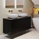 Sink Vanity Units for Single Basins 1250mm Black Wooden Hung Countertop
