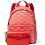 Michael Kors School Bags Michael Kors Maisie XS 2 IN 1 Backpack Bag Pouch Jacquard Dark Sangria