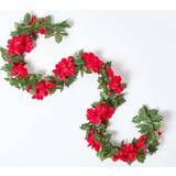 Green Decorations Homescapes Artificial Red Poinsettia Berry Decoration
