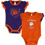 Orange Bodysuits Children's Clothing Outerstuff Girls Newborn /Purple Clemson Tigers Too Much Love Two-Piece Bodysuit Set Orange, 3-6 Months Infant NCAA Youth Apparel