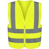 Men Work Vests Neiko 53941A Neon Yellow ANSI Approved Safety Vest Zipper Front