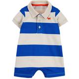 Stripes Bodysuits Carter's Baby Boys Rugby Striped Cotton Romper NB Blue/Ivory