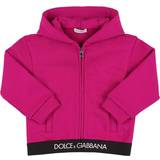 12-18M Hoodies Dolce & Gabbana Kids Baby logo-trimmed cotton hoodie pink Y