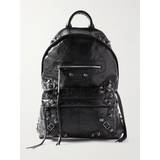 Balenciaga Backpacks Balenciaga Cagole Leather Backpack Black 01
