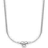 Pandora Pendant Necklaces Pandora Moments Heart Clasp Snake Chain Necklace - Silver