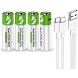 Lankoo USB AA Lithium ion Rechargeable Battery 4-pack