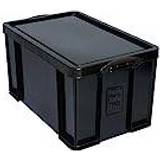 Really Useful Boxes Plastic Solid Black Storage Box 84L