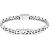 Men Bracelets BOSS Kassy Logo Curb Chain Bracelet - Silver
