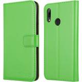 Green Wallet Cases LIME For Huawei P Smart 2019 Wallet Book Leather Case Green