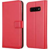 Red For Samsung Galaxy S10 Plus Wallet Leather Case