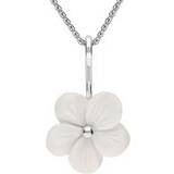 Agate Jewellery C W Sellors Sterling Silver White Agate Tuberose 20mm Pansy Necklace Silver